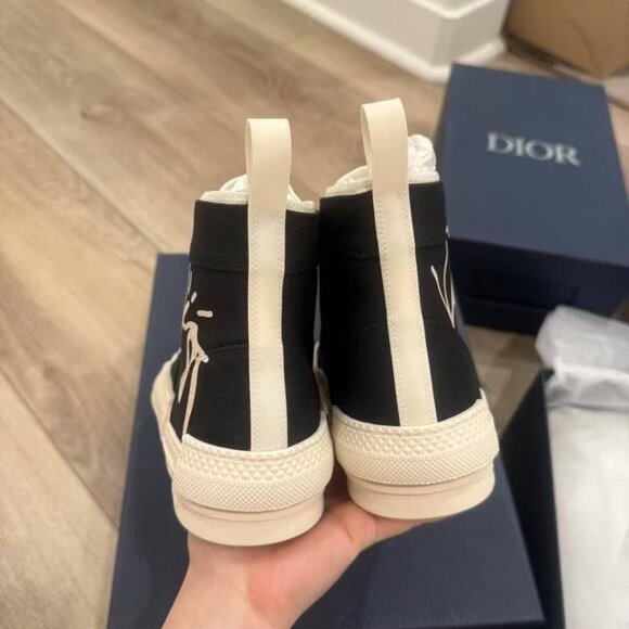 NIB Authentic DIOR - B23 high Dior x Cactus jack sneakers in black canvas - Picture 3 of 5
